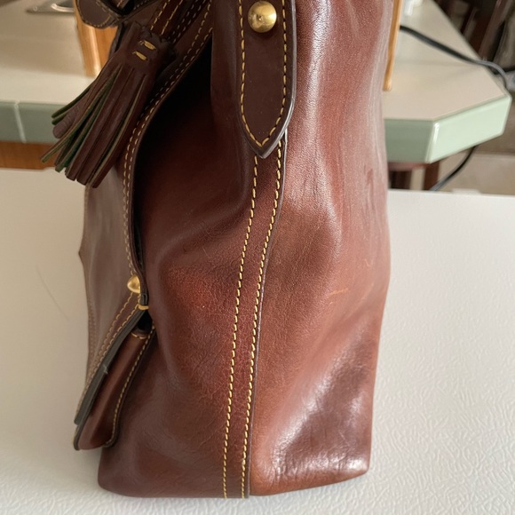 Dooney & Bourke Rich Brown Leather Satchel - Picture 4 of 12